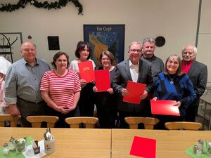 Vors.P.Ott, Landtagskandidatin A.Bergerhoff, H.Schroedter, Dr. S.Moses, H.-P.Hübner,E.Kühn,A. Hatam, H.Hatam